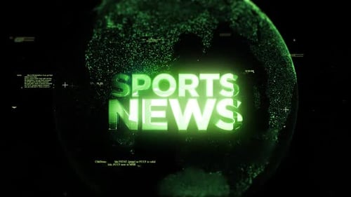 Futuristic Sports News Broadcast Opener with Digital Globe