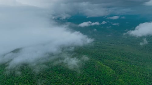Beautiful aerial view of the valley landscape in the morning.