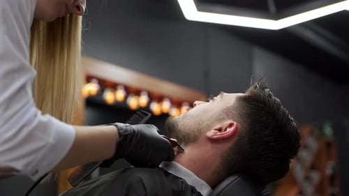 Male Beard Trim at a Modern Barbershop