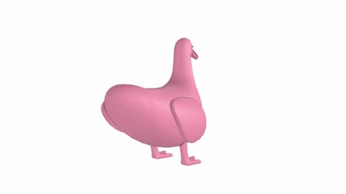 Stylized Pink Bird Character