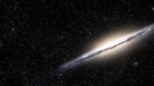 Animated Realistic Spiral Galaxy Rotating in Deep Space