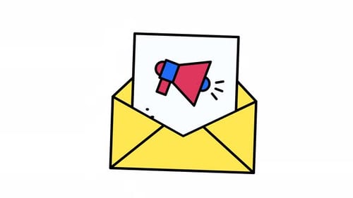 Hand Drawn Envelope Revealing Marketing Announcement Icon