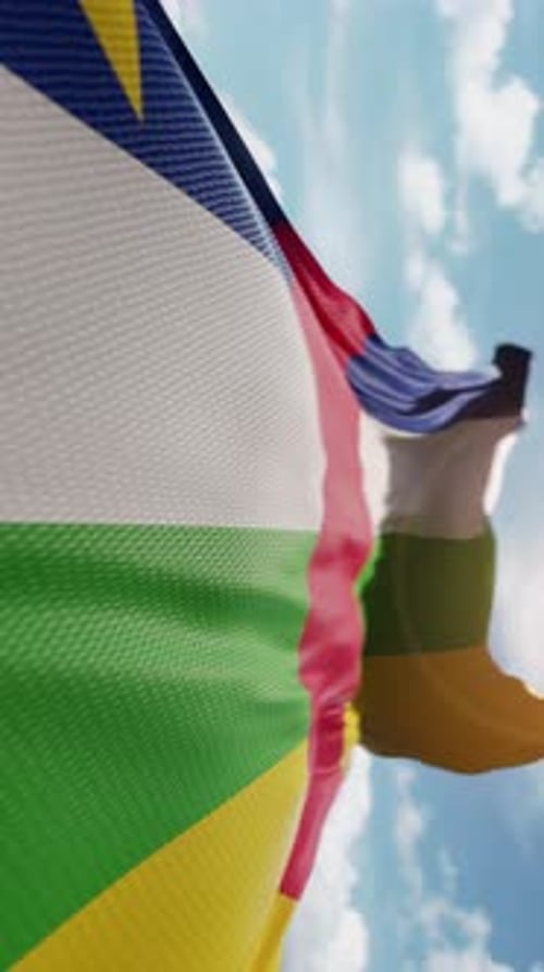 Central African Republic Flag Waving In Wind