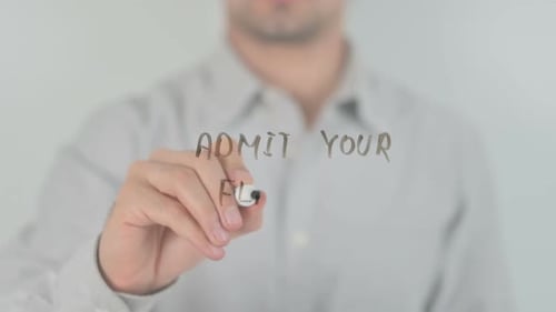 Admit Your Flaws, Writing on Transparent Screen