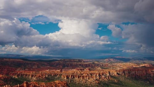 Spectacular Colorful Red Canyon Rock Formations And Cloud Movement Time Lapse