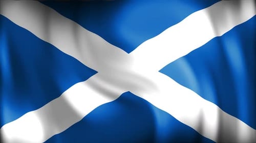 Seamless Loop of Waving Scottish Flag Animation