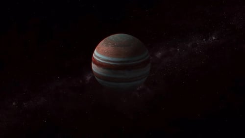 Animated Gas Giant Planet Rotating in Starfield