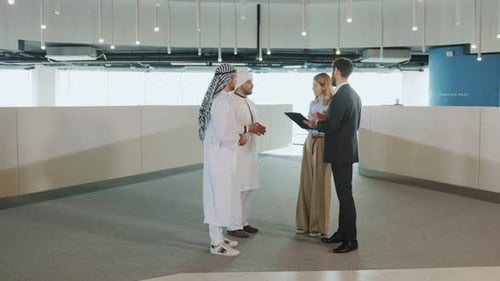 Multiethnic Group of Business People Collaborating in Corporate Cpompany Office Center Indoors