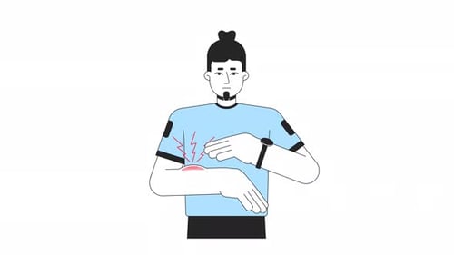 Animated Illustration of Person Experiencing Arm Pain