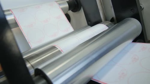 Macro Roboti Machine Winds Paper Tape Rolls at Workshop