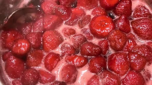 Simmering Strawberries for Delicious Homemade Jam