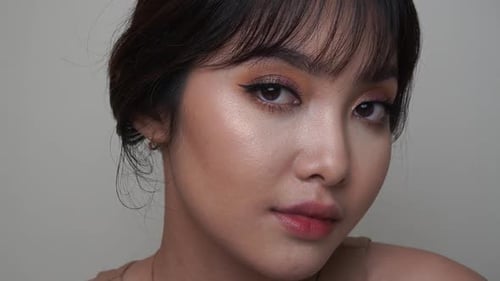 Woman with Glamorous Makeup Smiling