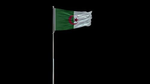 Algeria National Flag Waving Animation