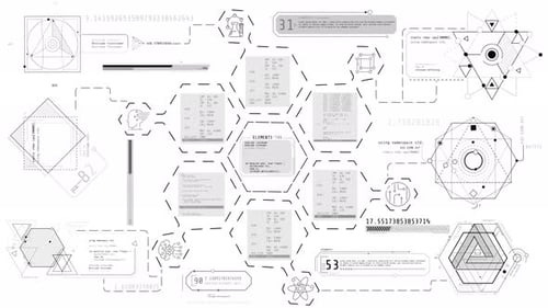 Monochrome Infographics About Programming and Scientific Research