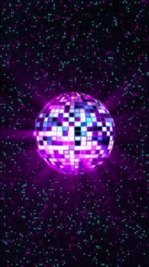 Neon Disco Ball Animation for New Year's Eve Parties