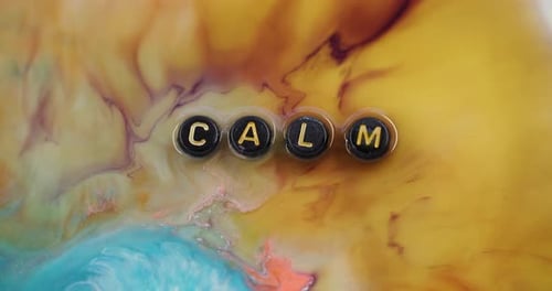 Calm Beads On Colorful, Textured Background