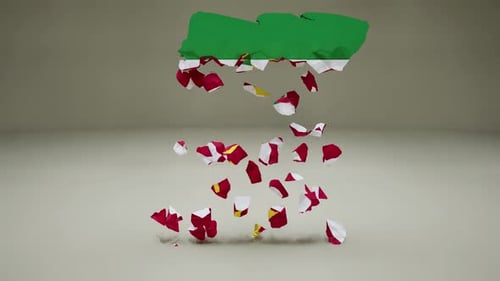 Suriname Map Assembles from Flag Fragments