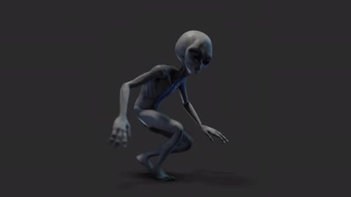 Grauer Alien-Sneak mit Schatten