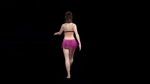 Caminata sexy de chica asiática