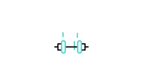 Minimalist Dumbbell Line Art Icon Animation
