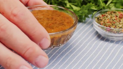 Chimichurri Sauce Green Argentinian Pesto Style Sauce Spices Beef Topping Marinade Parsley and