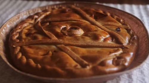 Close Up of Pie on the Table Empanada Pie Close Up Traditional Bakery