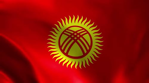 Waving Kyrgyzstan Flag Animation for National Representation