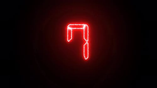 Digitaler Neon-Countdown Zehn bis Null. Wartekonzept 4K-Hintergrund.