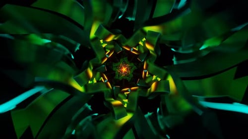 A Vibrant Dance of Pulsating Neon Lights in a Mesmerizing VJ Loop