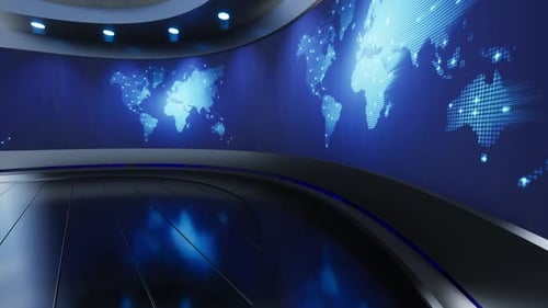 Virtuelles 3D-Studio, News Studio-Hintergrund