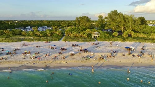 Famous Siesta Key Beach with Soft White Sand in Sarasota USA