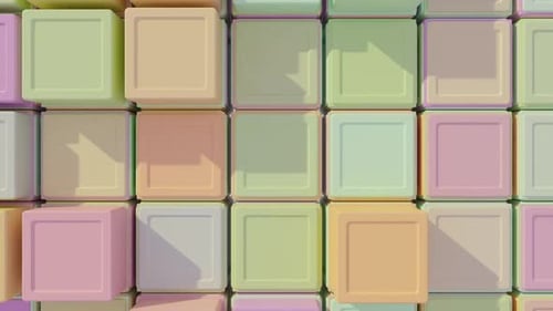 Animated Pastel Geometric Cubes Background Loop