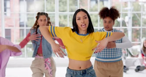 Dancing, rehearsal and studio for hip hop, performance and movement practice for friends together