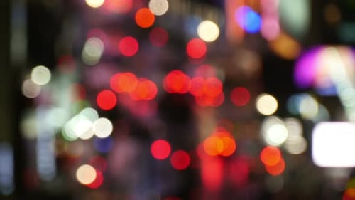 Abstract defocused city traffic flowing through New York at night