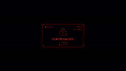 Futuristic System Hacked Digital Alert Interface