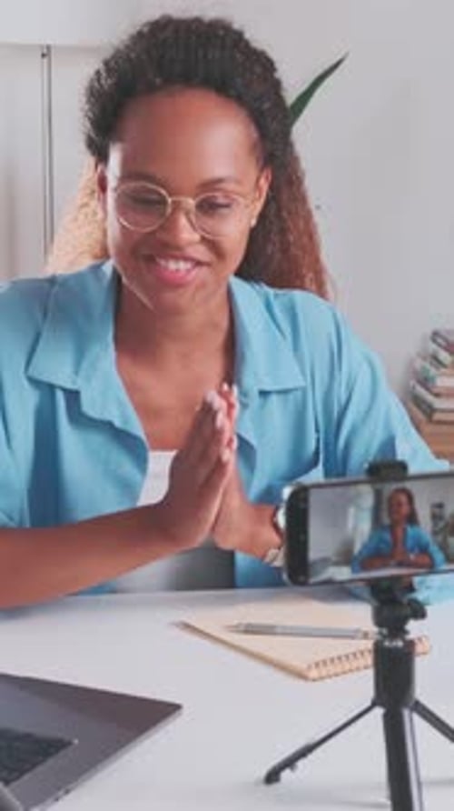 Engaging Online Learning Session in a Cozy Home Office Setup