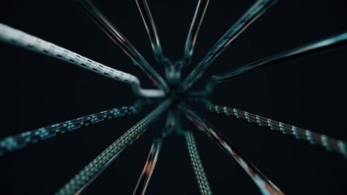 Futuristic Abstract Cables Forming a Digital Tunnel