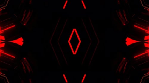 Red And Orange Abstract Geometric Neon Mirror Flashing Background Vj Loop In 4K