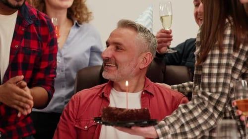 Man's Friends Smash Cake in His Face on Birthday