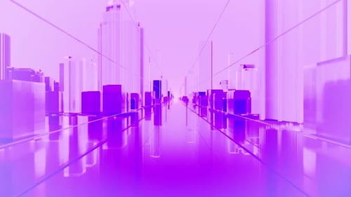 Abstract Futuristic Neon City Tunnel Loop Background