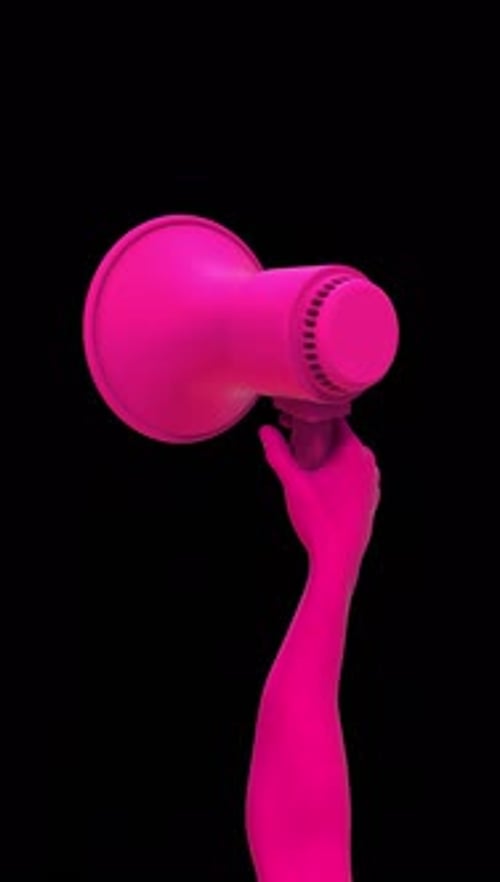 Hand Holding Megaphone With Alpha 03