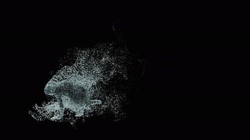 Fluid Water Human Figure Dispersing and Reforming
