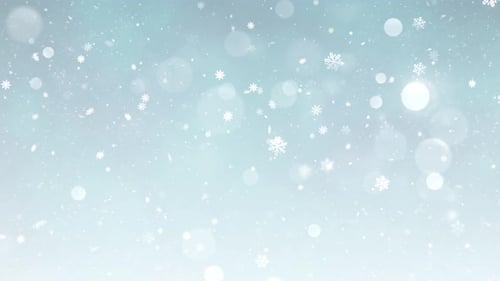 Falling Snowflakes and Bokeh Lights Winter Holiday Background