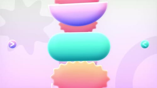 Abstract Pastel 3D Shapes Seamless Loop Animation