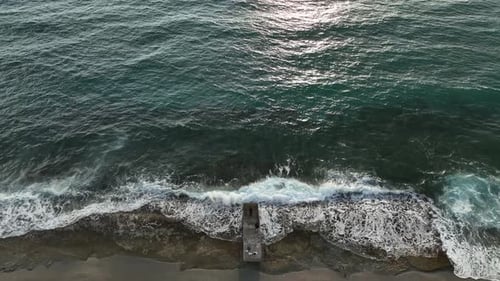 Azure Sea Aerial View Storm Waves Perfect Background