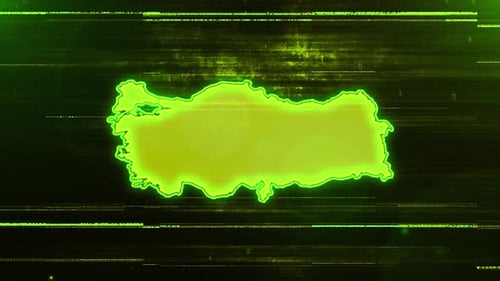 Digitale Futuristische Glitch-Karte der Türkei