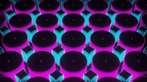 Cyan And Pink Hypnotic Abstract Background Vj Loop In HD