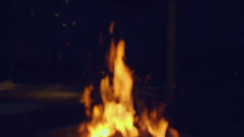 Close Up View of Burning Fire Flames