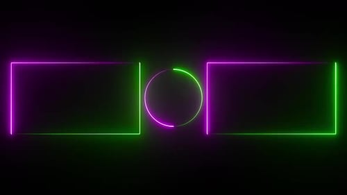 End Screen Neon Frame Green And Pink V9