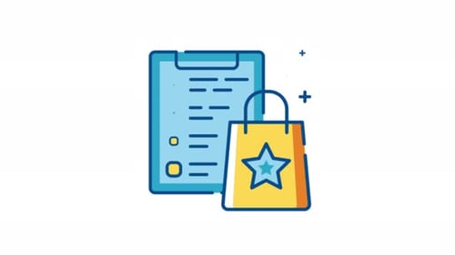 Animated Business Checklist and Favorite Shopping Bag